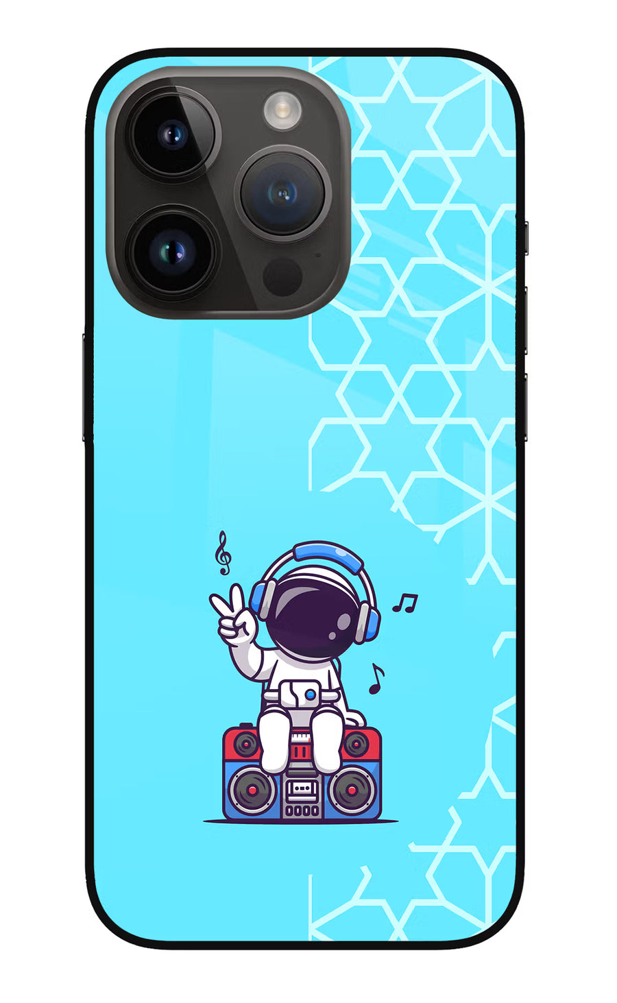 Cute Astronaut Chilling iPhone 14 Pro Back Cover, Metal case