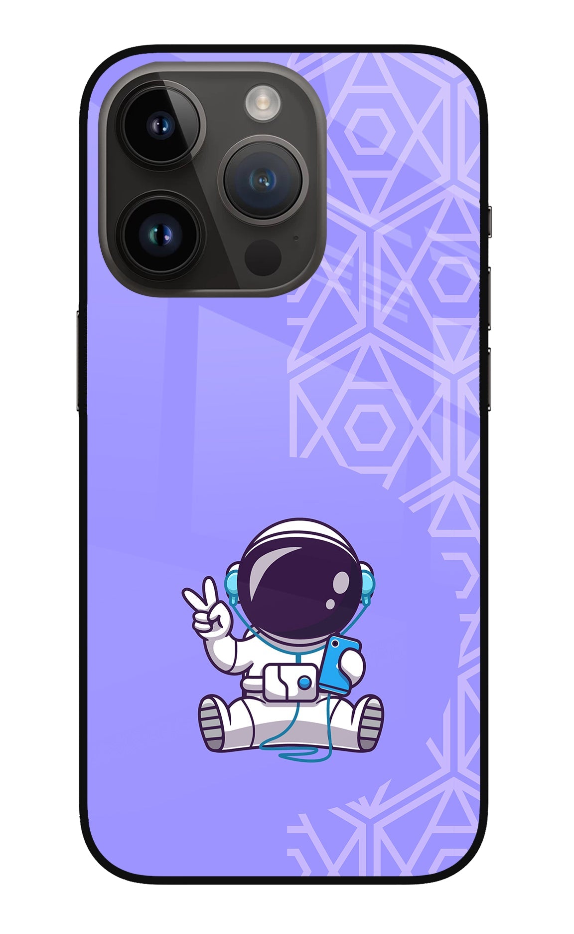 Cute Astronaut Chilling iPhone 14 Pro Glass Case
