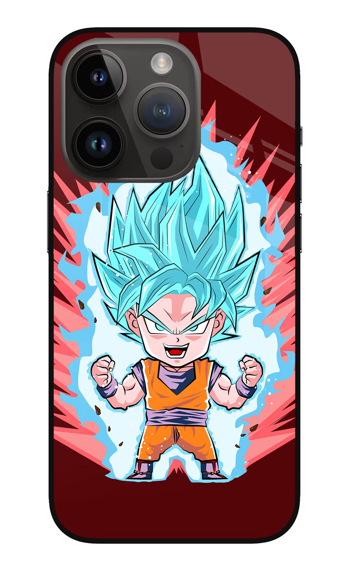 Goku Little iPhone 14 Pro Glass Case Back Cover by Casekaro