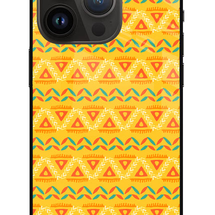 Tribal Pattern iPhone 14 Pro Glass Case Back Cover by Casekaro