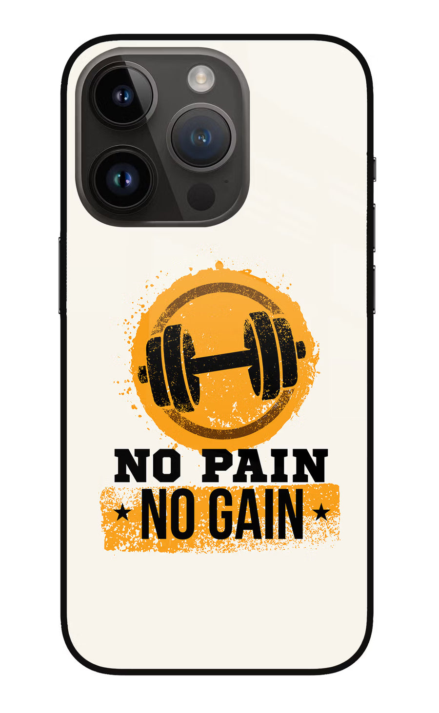 No Pain No Gain iPhone 14 Pro Back Cover, Metal case