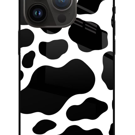 Cow Spots iPhone 14 Pro Glass Case Back Cover by Casekaro