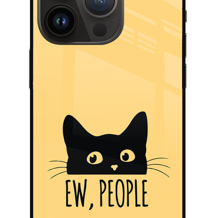 Ew People Catitude iPhone 14 Pro Glass Case Back Cover by Casekaro