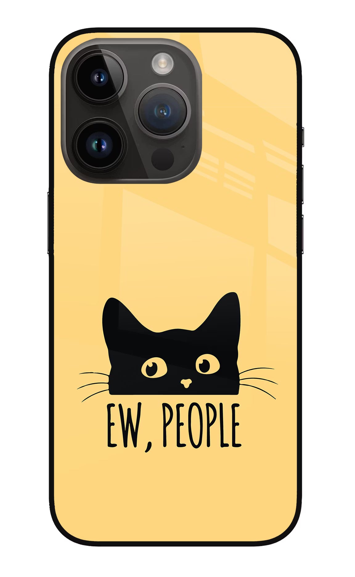 Ew People Catitude iPhone 14 Pro Glass Case Back Cover by Casekaro