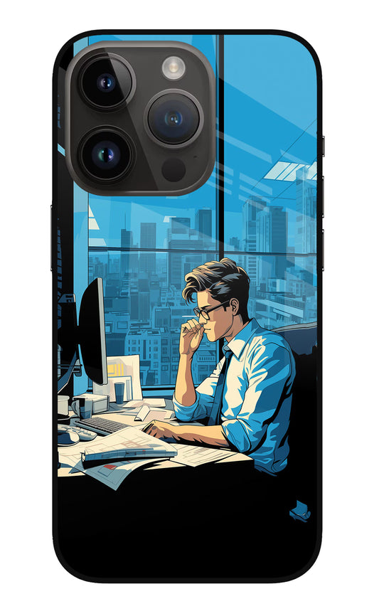 Focused Hustler (AI Generated) iPhone 14 Pro Glass Case