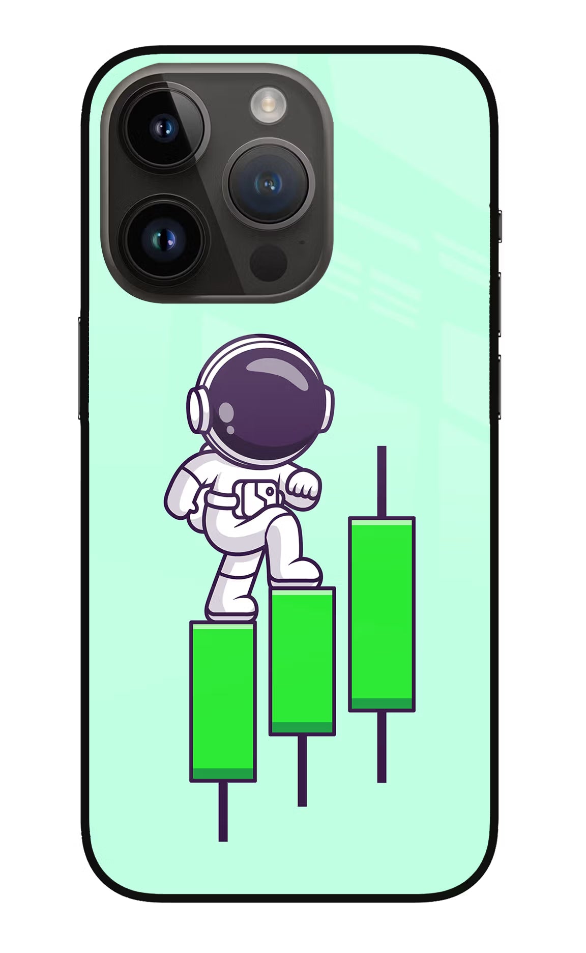 Astronaut Trader iPhone 14 Pro Glass Case