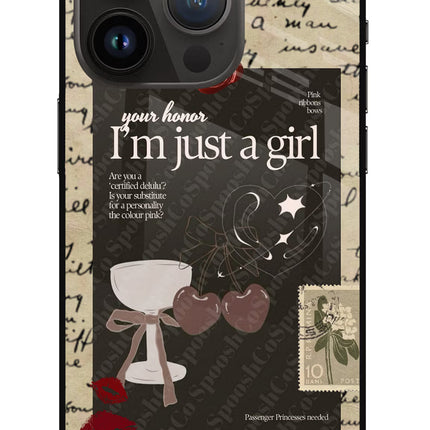 I am just a girl iPhone 14 Pro Glass Case