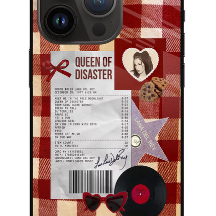 Queen of Disaster iPhone 14 Pro Glass Case Back Cover by Casekaro