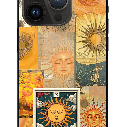 Sun iPhone 14 Pro Glass Case Back Cover by Casekaro