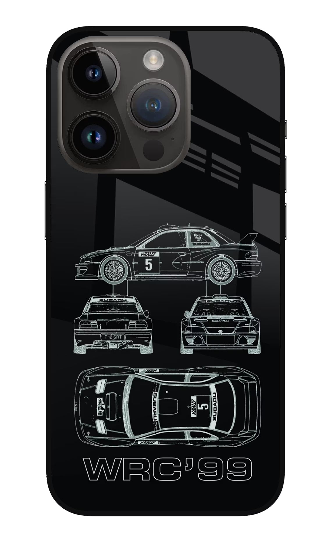 WRC'99 iPhone 14 Pro Glass Case Back Cover by Casekaro