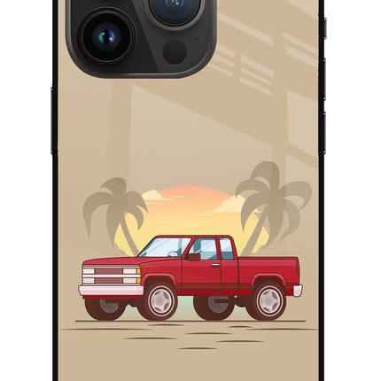 Desert Classic Drive iPhone 14 Pro Glass Case Back Cover by Casekaro
