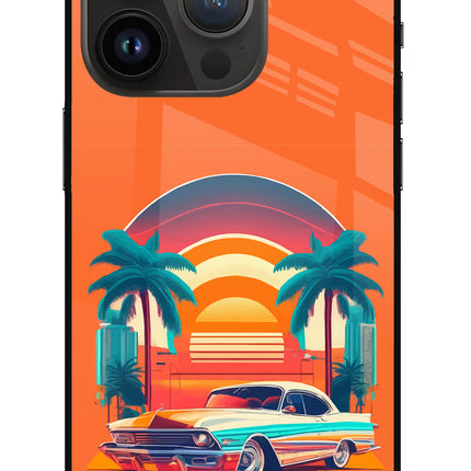 Palm Drive 80s iPhone 14 Pro Glass Case