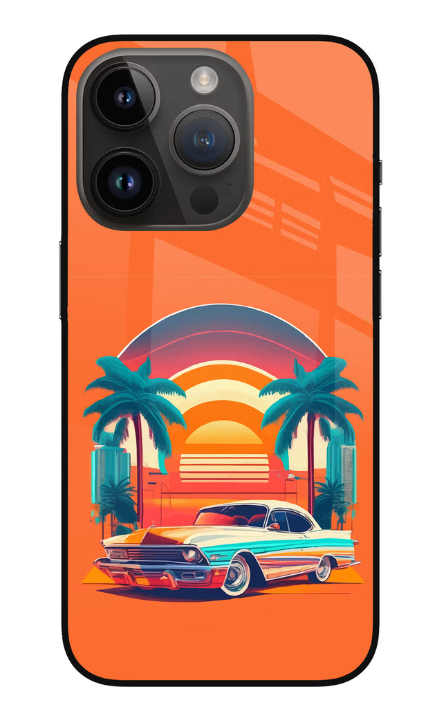 Palm Drive 80s iPhone 14 Pro Glass Case