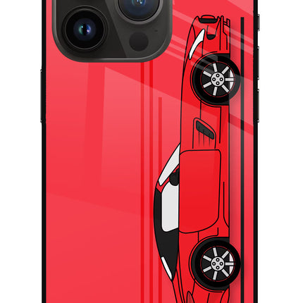 Red Velocity iPhone 14 Pro Glass Case Back Cover by Casekaro