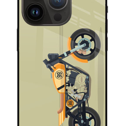 Vertical Speedster iPhone 14 Pro Glass Case Back Cover by Casekaro