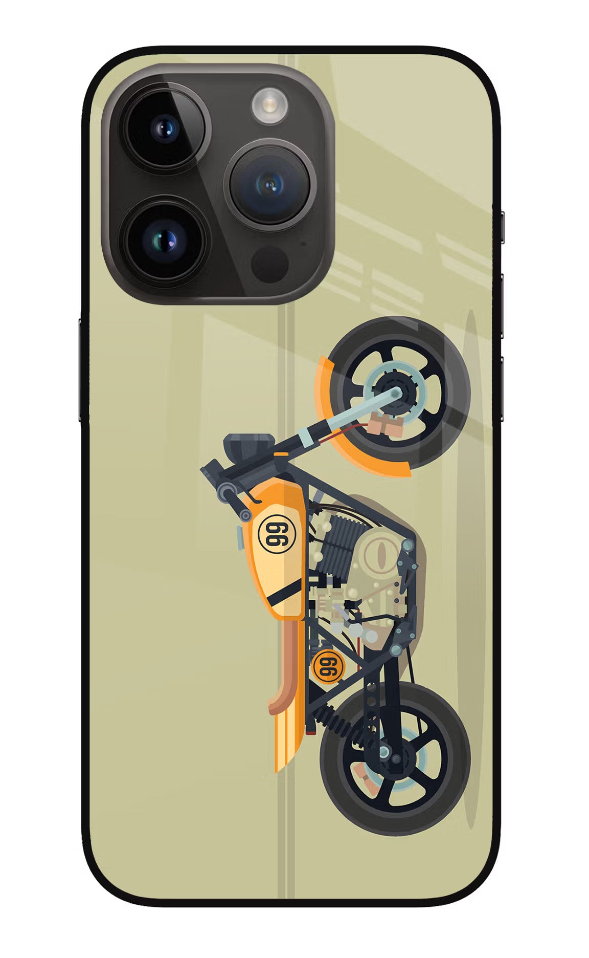 Vertical Speedster iPhone 14 Pro Glass Case Back Cover by Casekaro