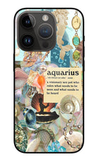 Aquarius Zodiac iPhone 14 Pro Glass Case