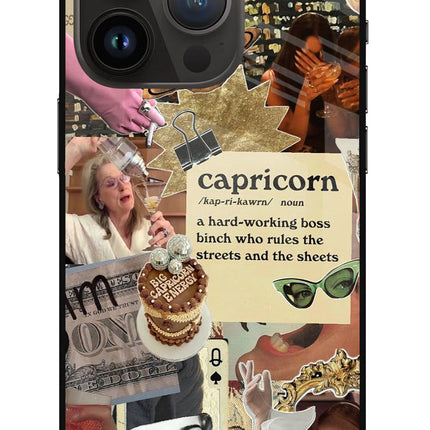 Capricorn Zodiac iPhone 14 Pro Glass Case