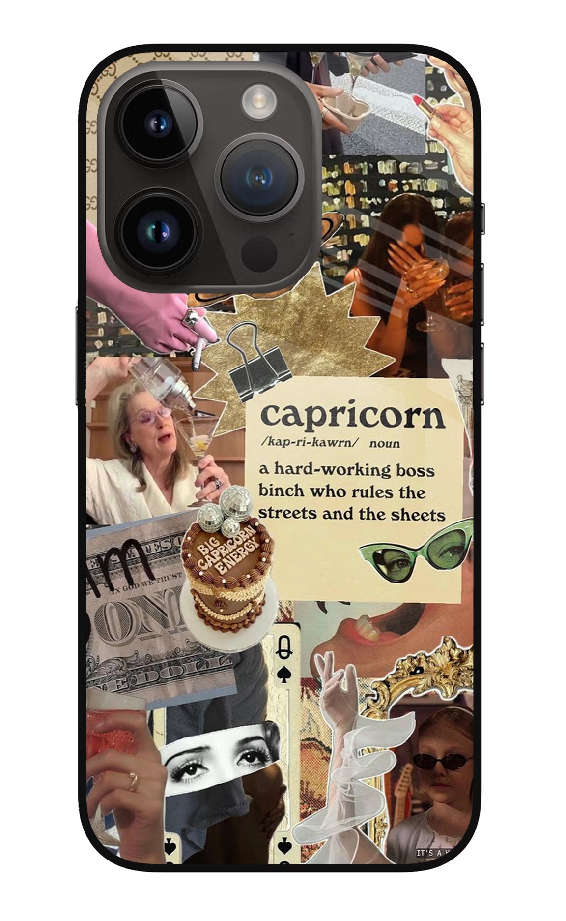 Capricorn Zodiac iPhone 14 Pro Glass Case