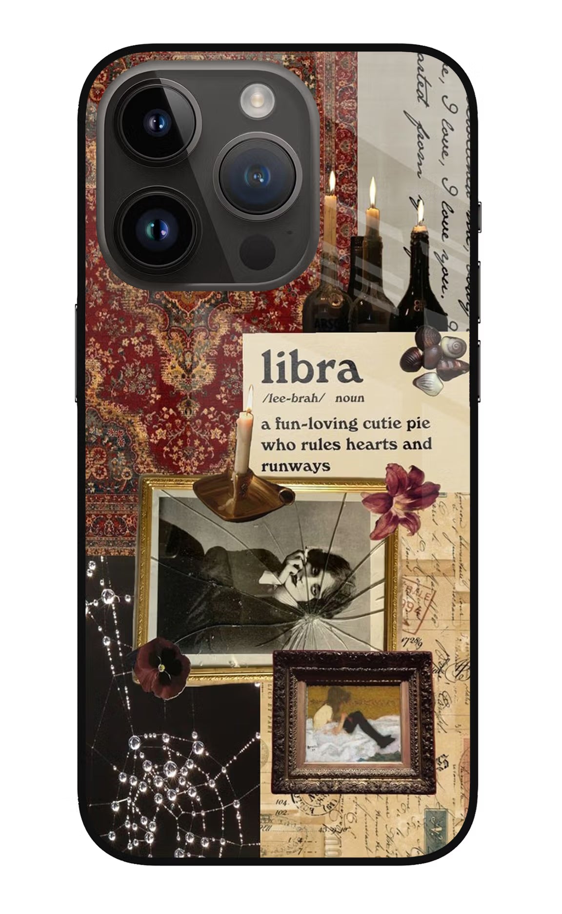 Libra Zodiac iPhone 14 Pro Glass Case Back Cover by Casekaro