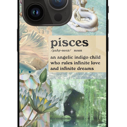 Pisces Zodiac iPhone 14 Pro Glass Case Back Cover by Casekaro