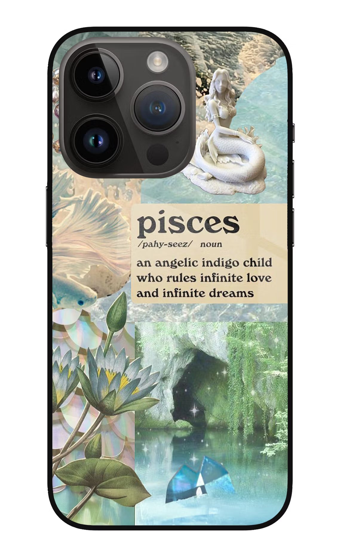 Pisces Zodiac iPhone 14 Pro Glass Case Back Cover by Casekaro