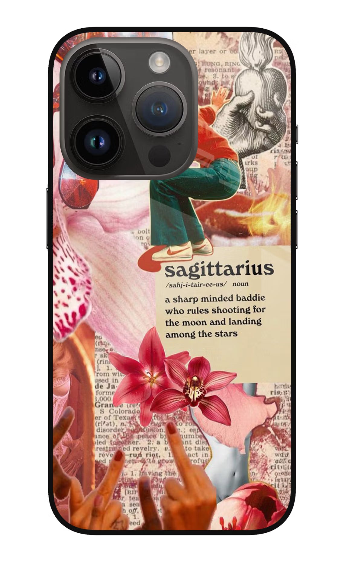Sagittarius Zodiac iPhone 14 Pro Glass Case Back Cover by Casekaro