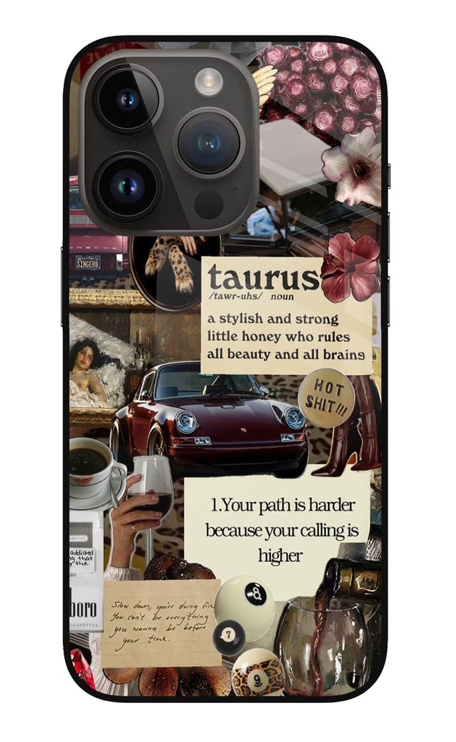 Taurus Zodiac iPhone 14 Pro Glass Case