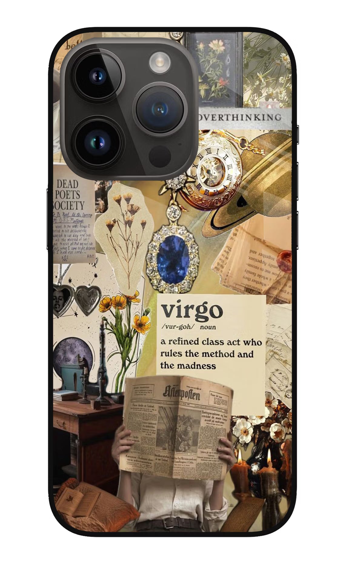 Virgo Zodiac iPhone 14 Pro Glass Case Back Cover by Casekaro