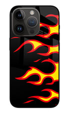 Side Sweep Flames iPhone 14 Pro Glass Case