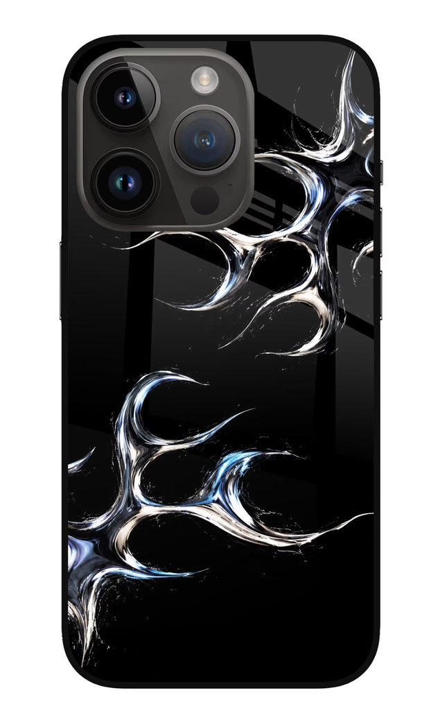 Chrome Tribal iPhone 14 Pro Glass Case