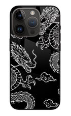 Twin Dragons iPhone 14 Pro Glass Case