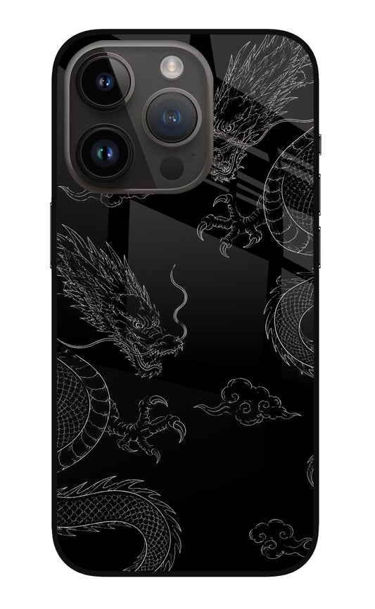 Twin Dragons iPhone 14 Pro Glass Case