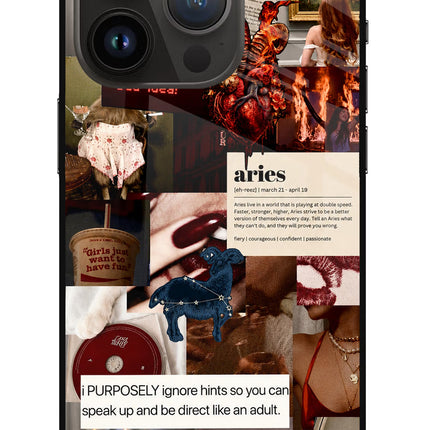 Zodiac Aries iPhone 14 Pro Glass Case
