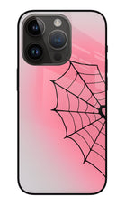 Pink Web iPhone 14 Pro Glass Case