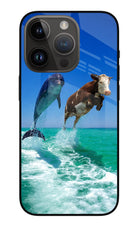 Dolphin vs Cow iPhone 14 Pro Glass Case