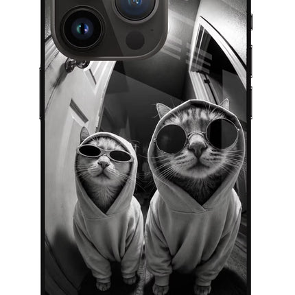 Hood Cats iPhone 14 Pro Glass Case Back Cover by Casekaro