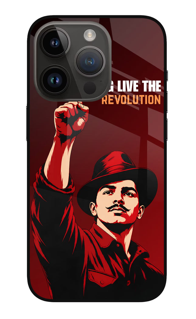 Bhagat Singh Revolution iPhone 14 Pro Glass Case