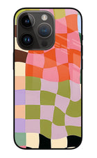 Wavy Grid iPhone 14 Pro Glass Case