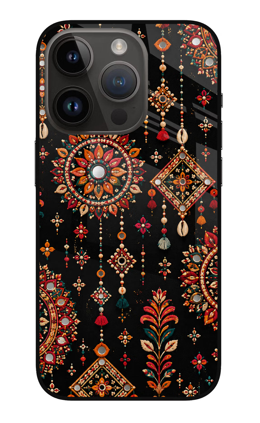 Boho Noir iPhone 14 Pro Back Cover, Glass case