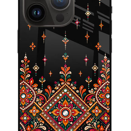 Noir Mehfil iPhone 14 Pro Glass Case