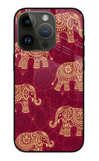 Maroon Elephant iPhone 14 Pro Glass Case