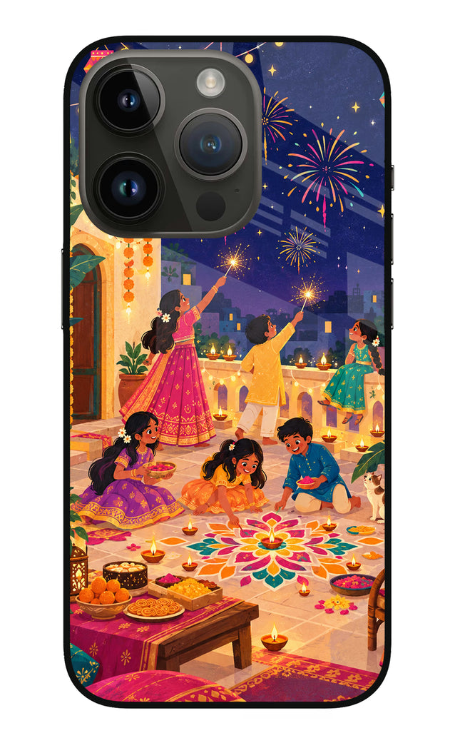 Diwali Night iPhone 14 Pro Glass Case