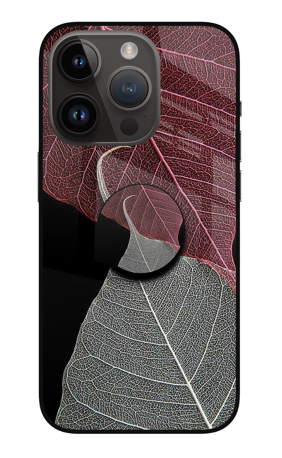 Leaf Pattern iPhone 14 Pro Pop Case, Metal case