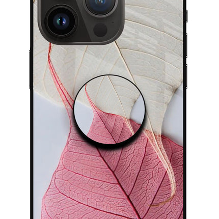 White Pink Leaf iPhone 14 Pro Pop Case by Casekaro