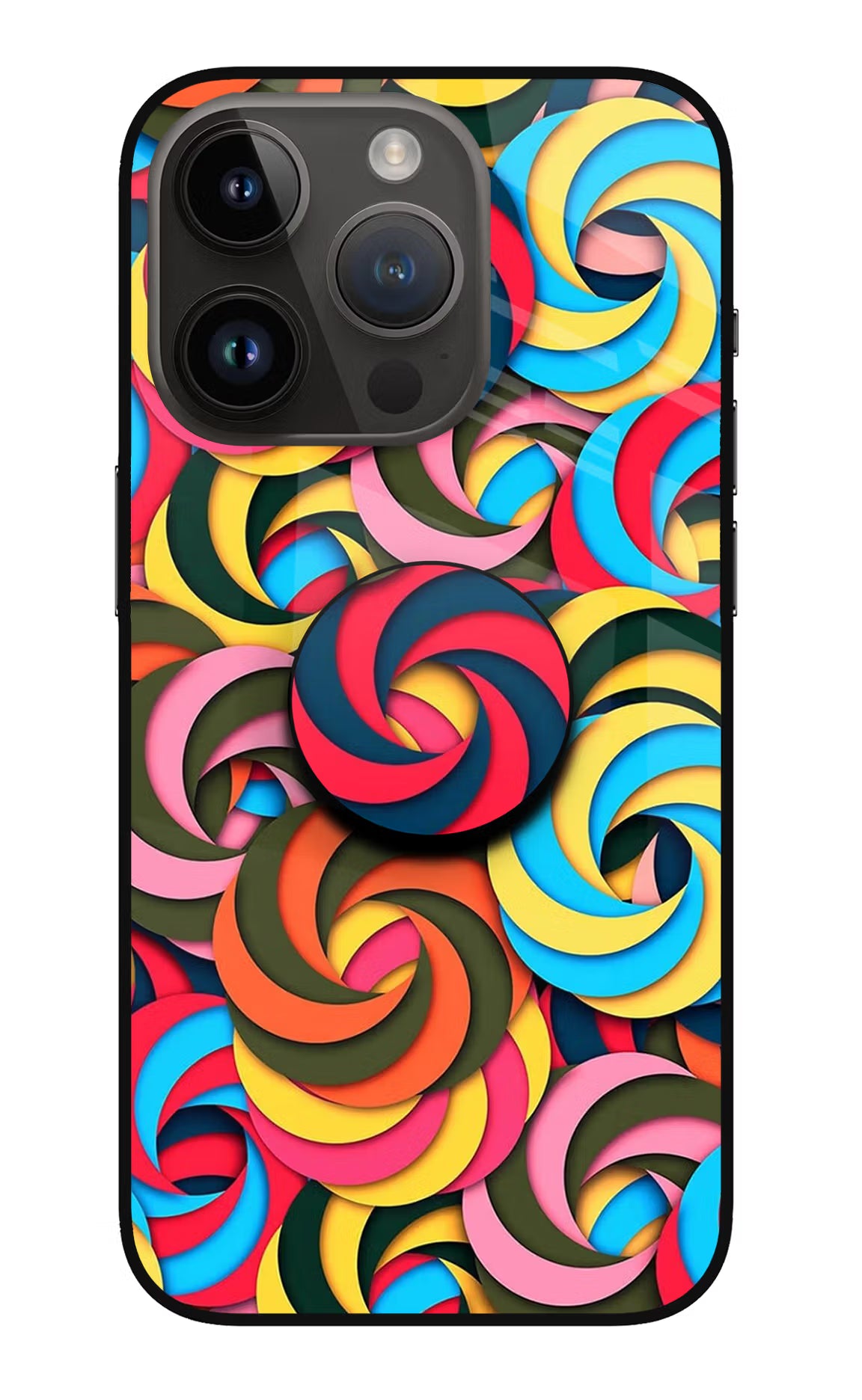 Spiral Pattern iPhone 14 Pro Pop Case by Casekaro