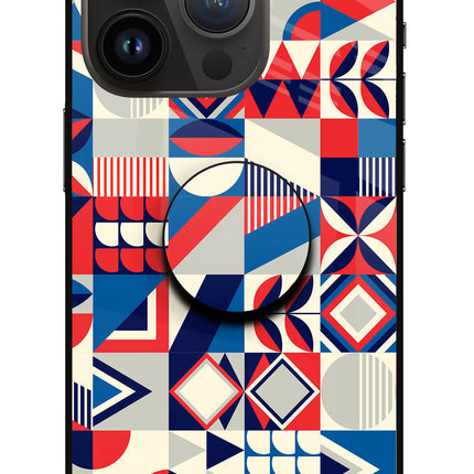 Colorful Pattern iPhone 14 Pro Glass Case