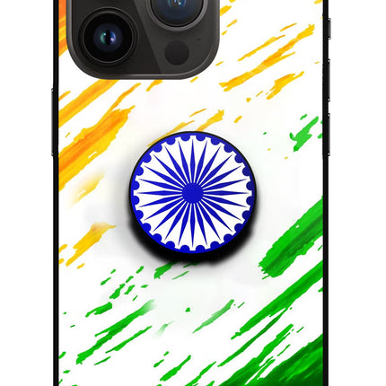 Indian Flag Ashoka Chakra iPhone 14 Pro Pop Case by Casekaro