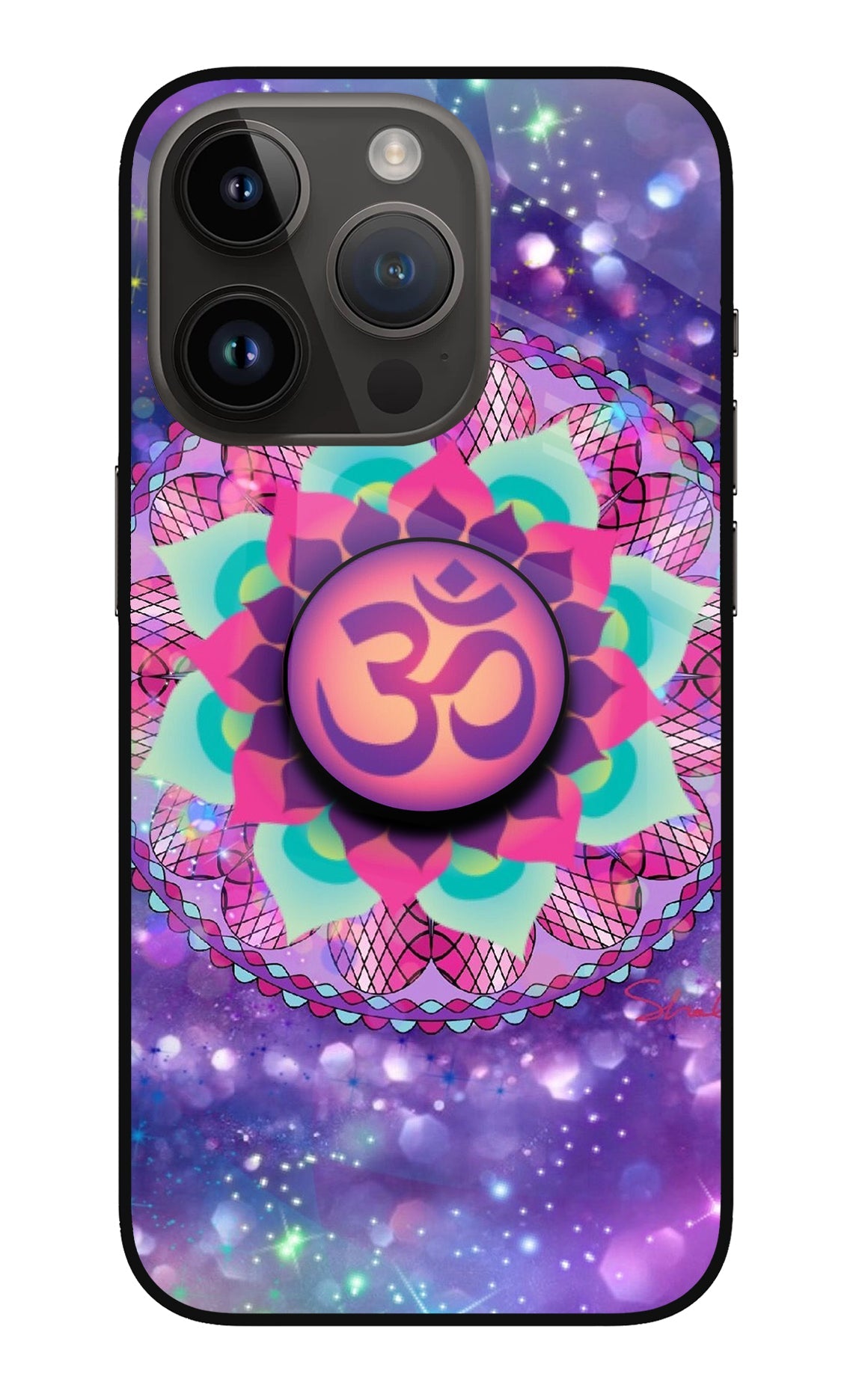 Om Purple iPhone 14 Pro Glass Case