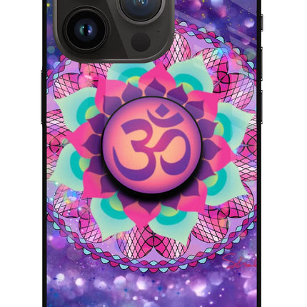 Om Purple iPhone 14 Pro Glass Case
